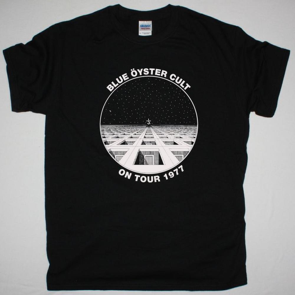 Blue Oyster Cult On Tour 1977 Classic Rock Black T-Shirt